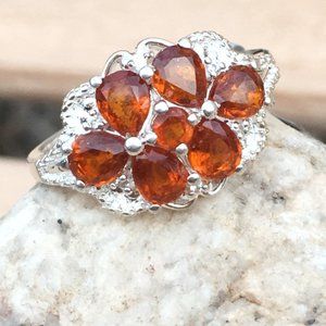 Orange Kyanite Sterling Silver Ring .925 Natural Genuine Gemstones Stamped